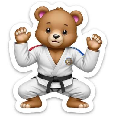 Carebear wearing a jiu jitsu gi sticker