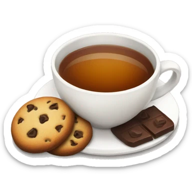 Cup of tea and chocolate chip biscuits  sticker