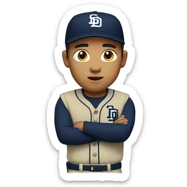 Asian man in Padres uniform sticker