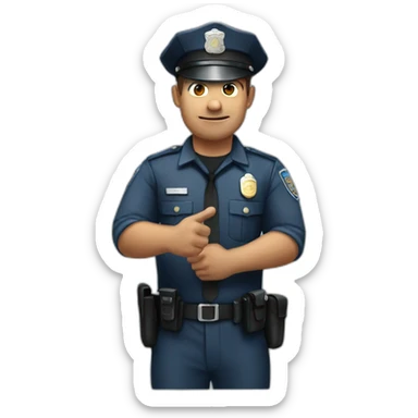 Policeman making a stop gesture sticker