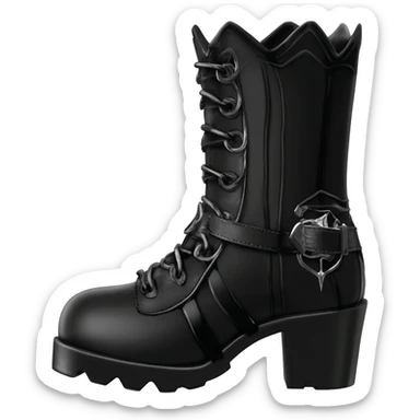Black edgy gothic aesthetic boots sticker