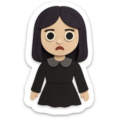 gothic girl, layered paper textures, gothic dress, soft shadows, paper craft style sticker