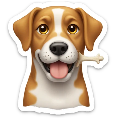 Dog with a bone sticker