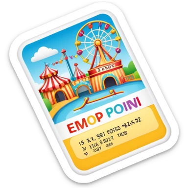 Amusement park ticket sticker