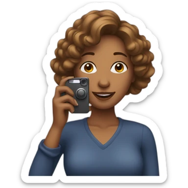a woman takes a photo on the phone sticker