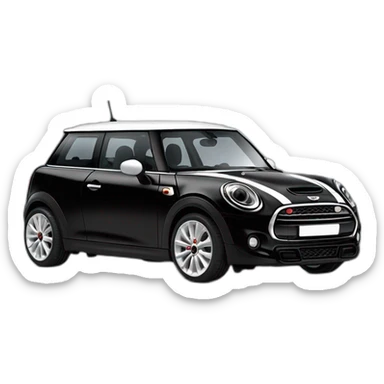 Mini Cooper s f56 noire de derrière avec le toit blanc sticker