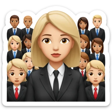 the woman in suits thinks about a lot of people sticker