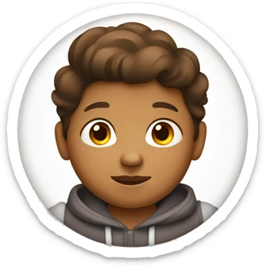 10 year old chubby brown skinned brown haired boy sticker