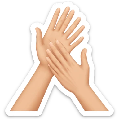 clapping hands emoji, side view, simple flat design, vector, white background sticker