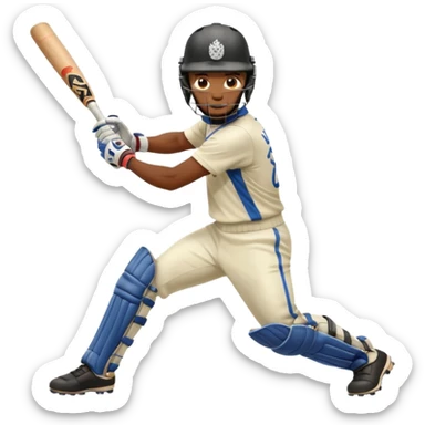 Right handed Batsmen playing a front foot shot sticker