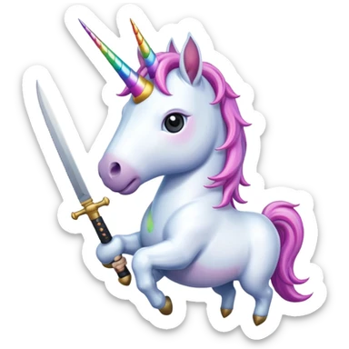 Unicorn with a knife sticker