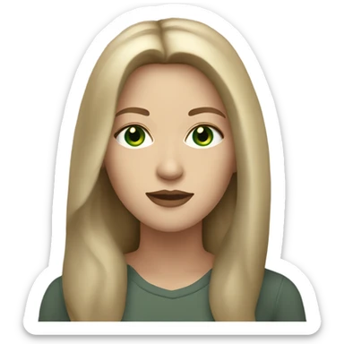 White women with green eyes and long light brown hair, full lips  sticker