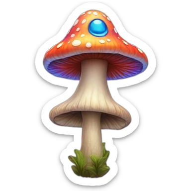psychedelic mushroom person sticker