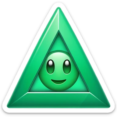 Triângulo verde apontado para baixo sticker