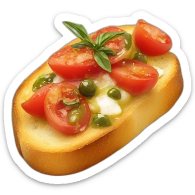 Crispy bruschetta with olive oil sticker