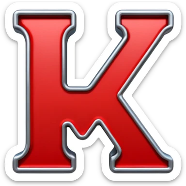 Red chain link logo in the shape of the letter K sticker