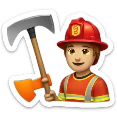 fireworker and axe sticker