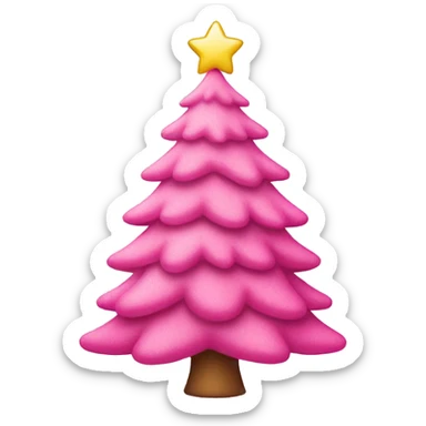 pink christmas tree sticker