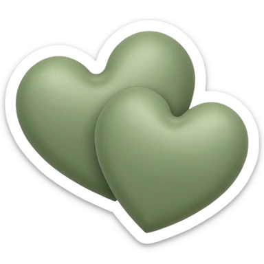 double sage green hearts sticker