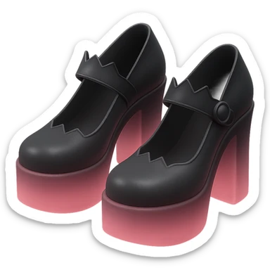 BLACKPINK-inspired gothic shoes, no hearts, elegant and modern, black and pink sticker