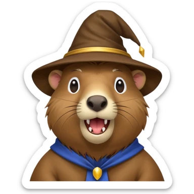 wizard capybara shouting sticker