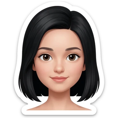 Clean girl с чорним волоссям sticker