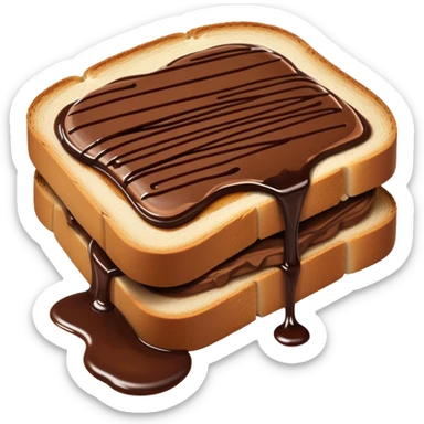 slice of bread with with a squeeze of nutella sauce on top sticker