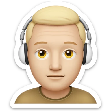 A yellow face exactly like this « 😶 » and wearing airpods max sticker
