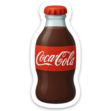 A bottle with Coca-Cola written on it, emoji style sticker