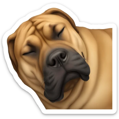 sleeping girl hugging boerboel sticker