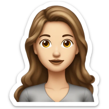 long-brown-hair-elegant-woman sticker