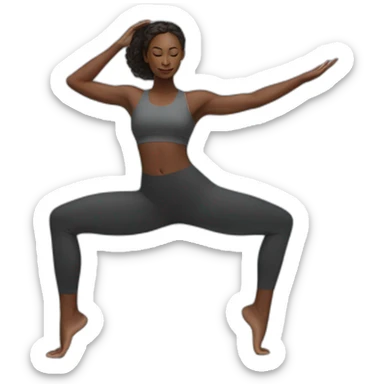 Black woman yoga pose sticker
