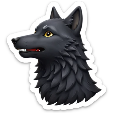 Lobo negro aullando sticker