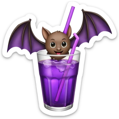 black bat drinkig soda sticker