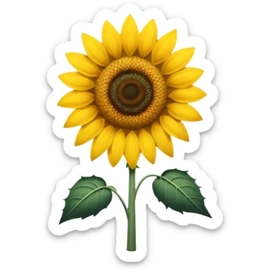 black and white minimalistic  sunflower outline emoji sticker