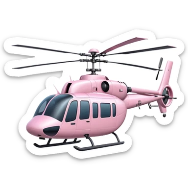 Light pink huge helicopter sticker