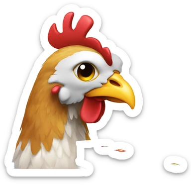 Chicken playing a DJ set sticker