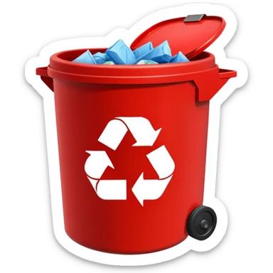 RED BIN WITH "SOLID WASTE" IN IT sticker