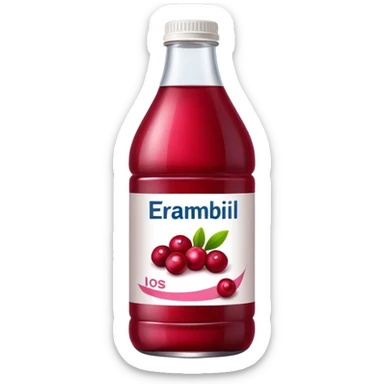 Bottle cranberry juice sticker