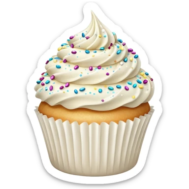 Glitter White Cupcake sticker