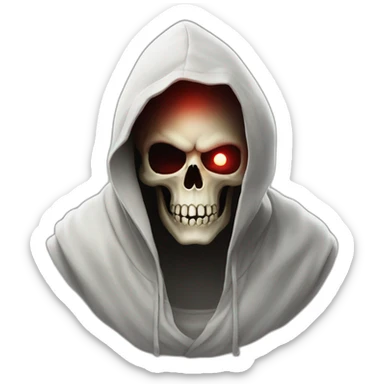skull in a hood with one glowing red eye sticker