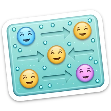 Emoji of structured plan roadmap with sparkles, wellness program, clean flat emoji, pastel colors sticker
