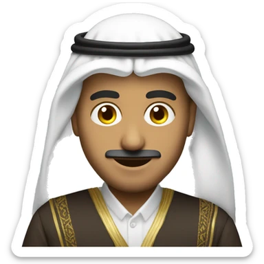 smart saudi man using laptop wink ey sticker