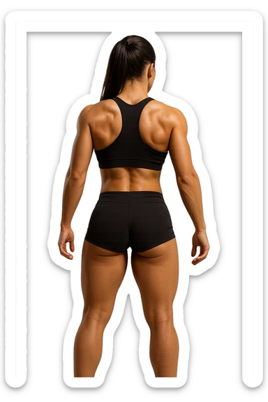 fitness woman di spalle in gym shorts sticker