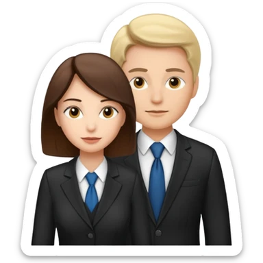 
female lawyer helping a man sticker