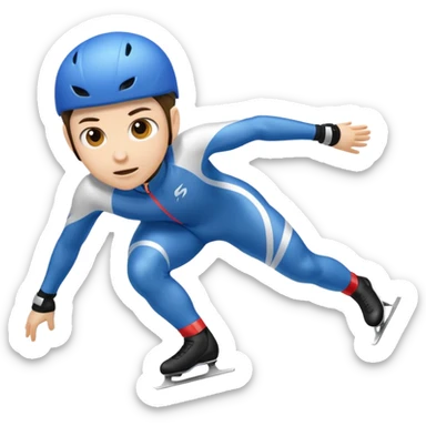 Short track speed skater sticker