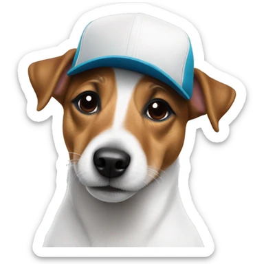 Jack russell wearing a snapback sticker