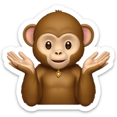 monkey emoji prayer hands sticker