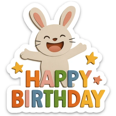 Change the letter 'P' in 'HAPPY' so its white background is transparent, keeping all other design elements unchanged sticker