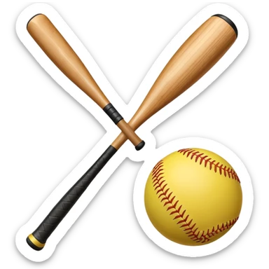 Softball bat and ball sticker